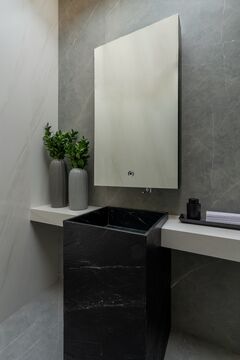 Baño Muro y piso Armany Silver-Lavamanos Granito Roma-Mesón Lassa White-1-Gramar